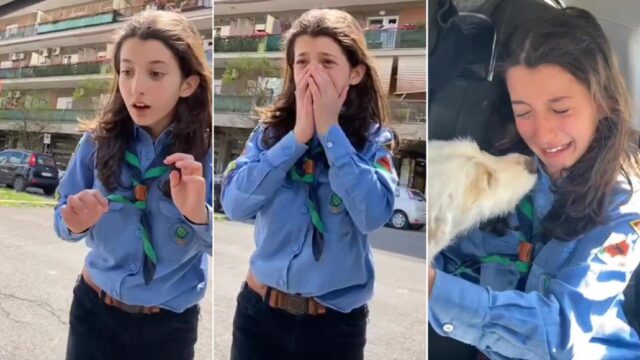 Cane adottato e ragazzina in lacrime: “È davvero nostro?”