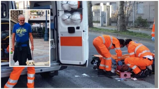 Cane ferito torna a casa per portare soccorso al proprietario travolto da un’auto pirata: l’uomo non ce l’ha fa