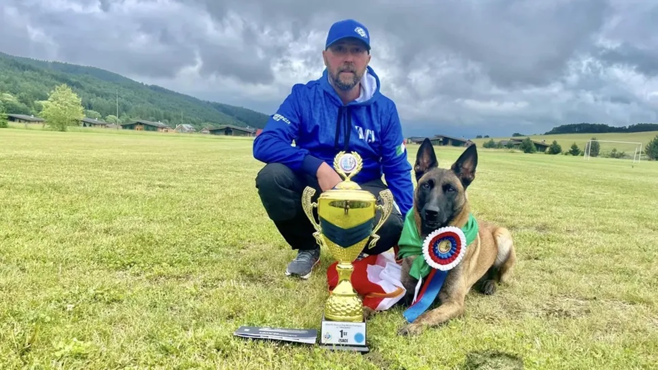 cane campione del mondo per la ricerca in pista