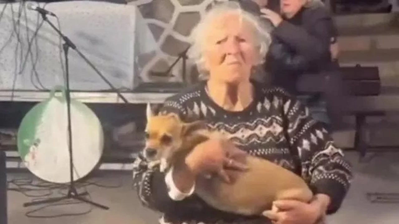 Anziana balla con il cane